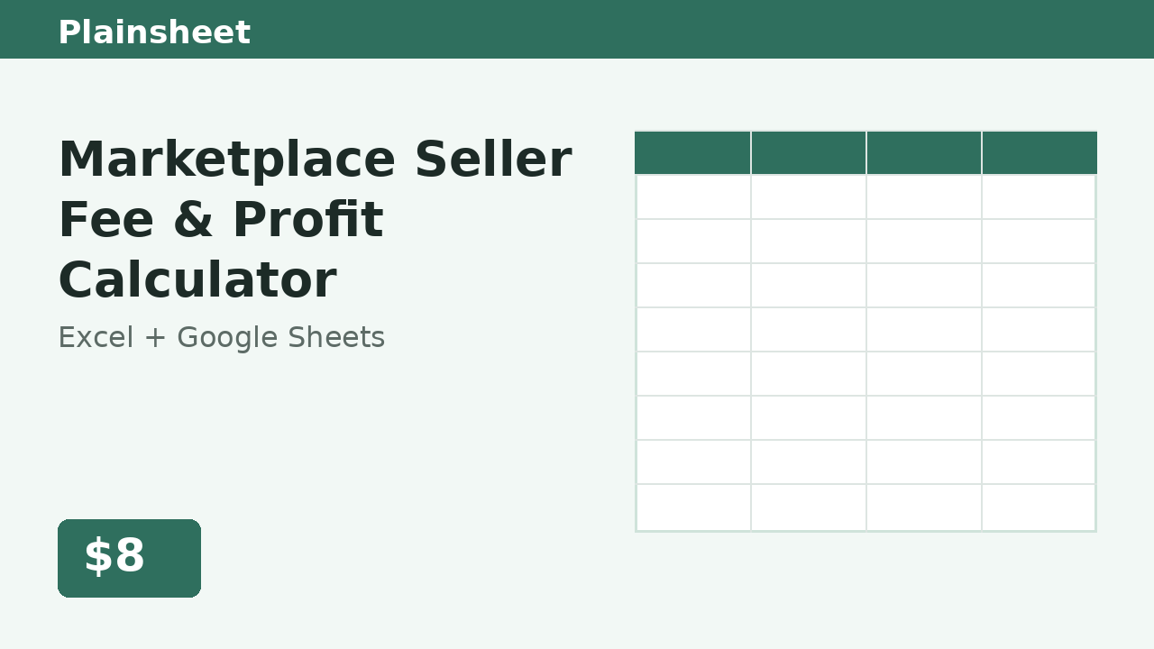 Marketplace Seller Fee & Profit Calculator preview